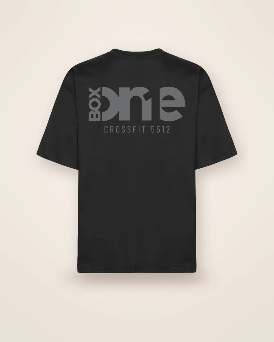 Oversized Box T-shirt i kulsort set bagfra