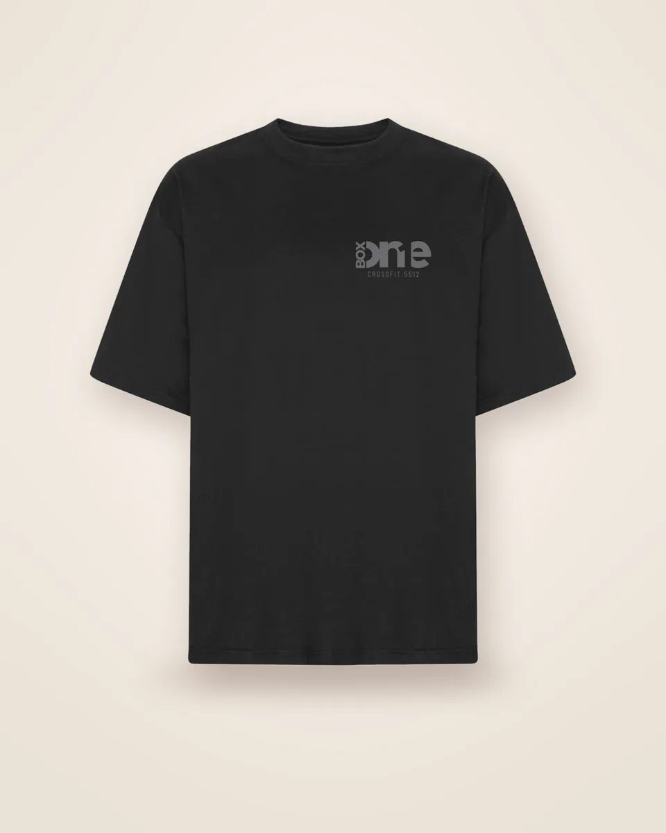 Oversized Box T-shirt i kulsort set forfra